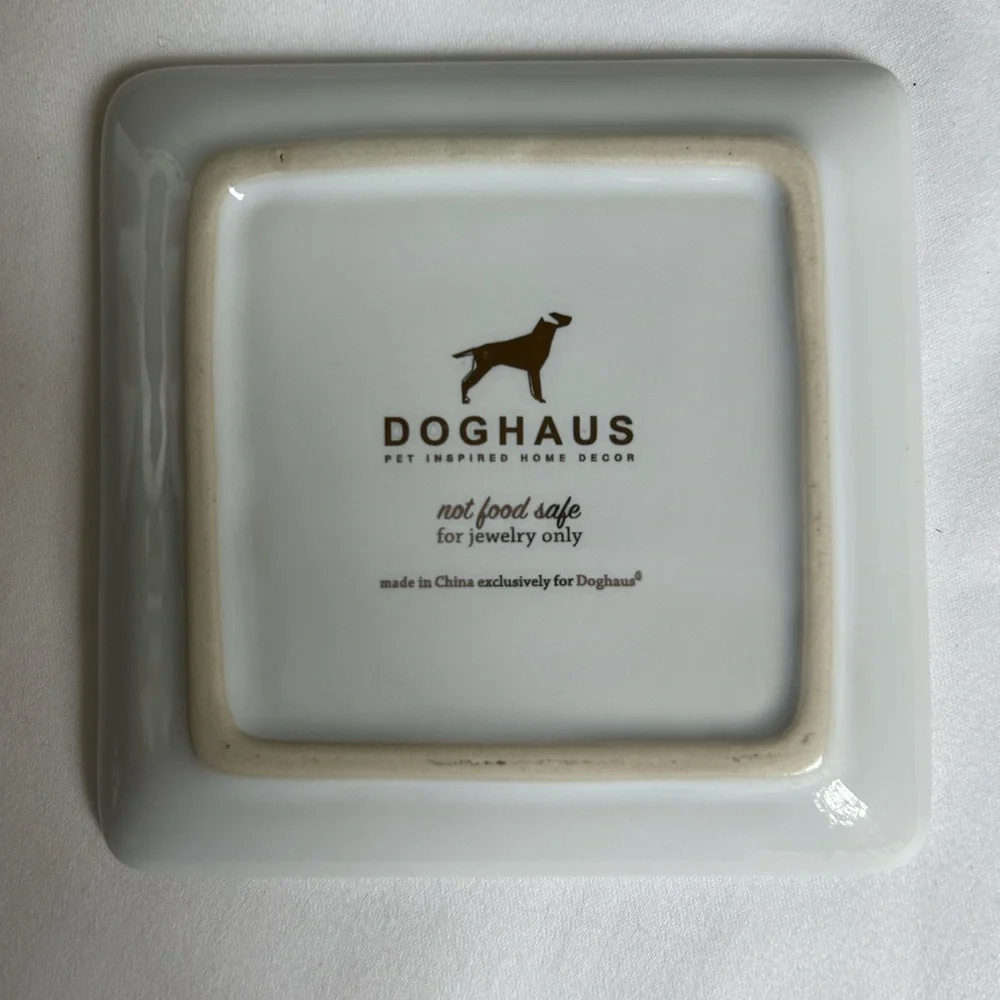 Jewelry/Small Item Trinket Trays Set of 2 - Dog Theme Red & Blue